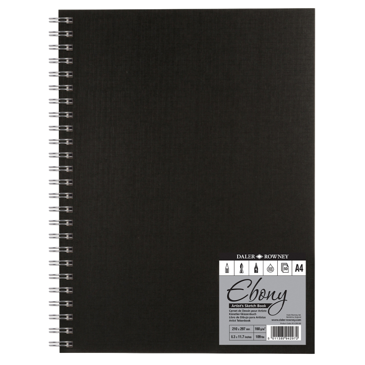 Ebony Artist's Sketch Book A4 in the group Paper & Pads / Artist Pads & Paper / Sketchbooks at Pen Store (101470)