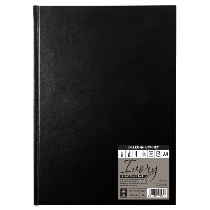 Ivory Sketchbook Hardcover A4 in the group Paper & Pads / Artist Pads & Paper / Sketchbooks at Pen Store (101474)