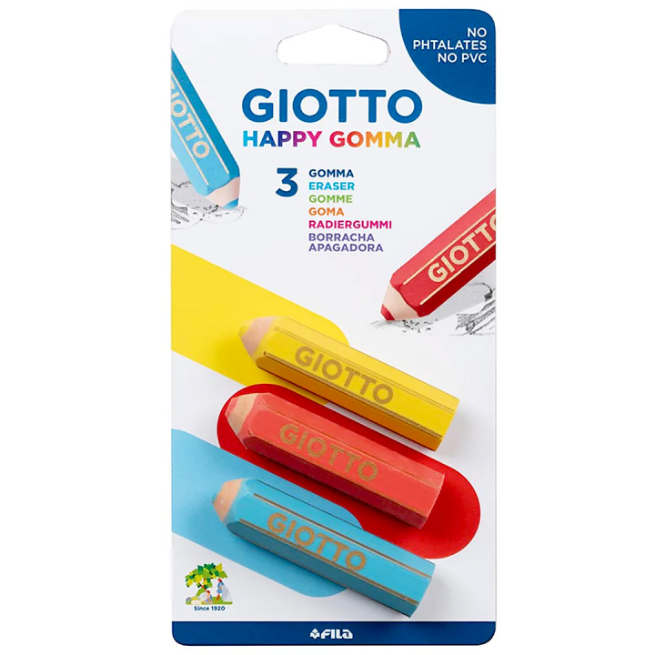 Happy Goma Eraser 3-pack in the group Pens / Pen Accessories / Erasers at Pen Store (101593)