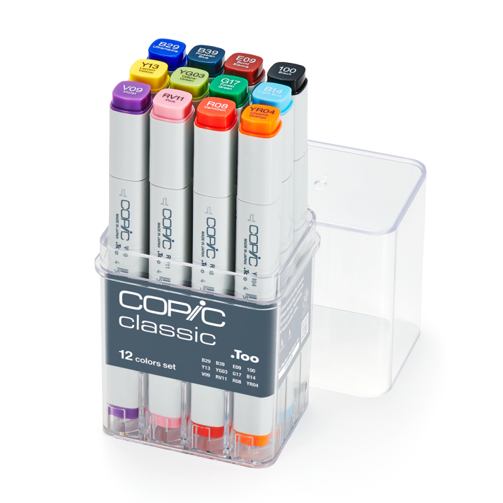 Marker 12-set Basic colours in the group Pens / Artist Pens / Illustration Markers at Pen Store (103255)
