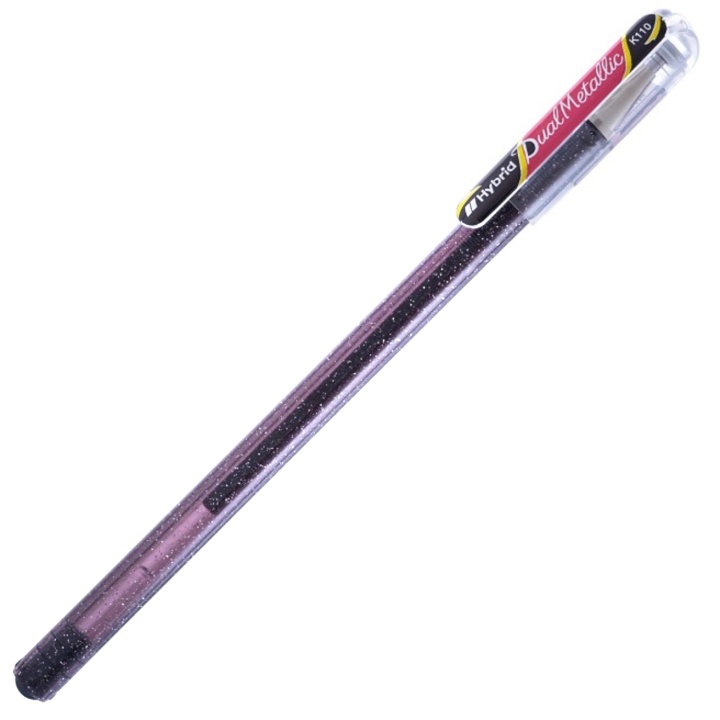 Dual Metallic Hybrid Gel Pen Black + Metallic Red in the group Pens / Writing / Gel Pens at Pen Store (104615)