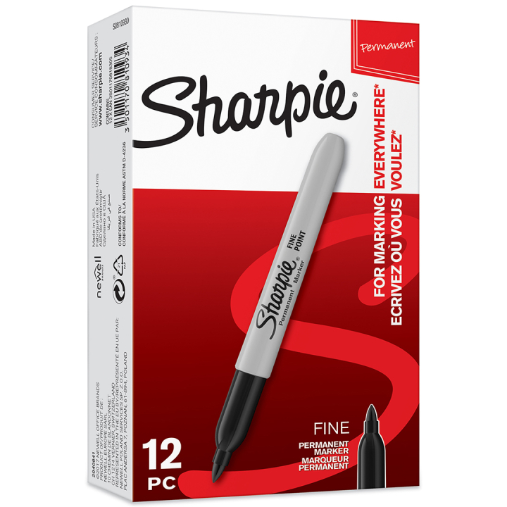Fine Marker 12-pack Black in the group Pens / Artist Pens / Felt Tip Pens at Pen Store (104760)