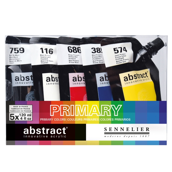 Abstract Acrylic Primary Colours in the group Art Supplies / Artist colours / Acrylic Paint at Pen Store (106259)
