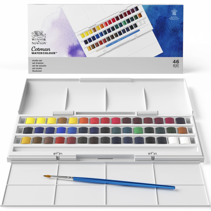 Cotman Water Colours Studio Set 45 Half Pans in the group Art Supplies / Artist colours / Watercolour Paint at Pen Store (107242)