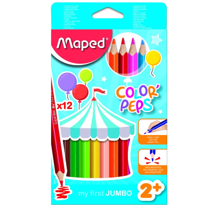 Color Peps early age 12 Coloured Pencil Jumbo in the group Kids / Kids' Pens / Colouring Pencils for Kids at Pen Store (108767)