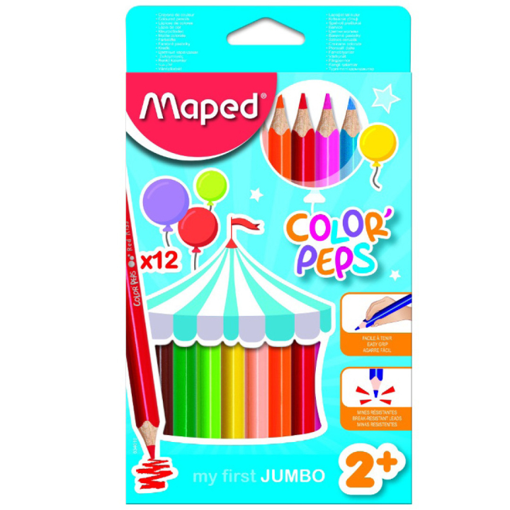 Color Peps early age 12 Coloured Pencil Jumbo in the group Kids / Kids' Pens / Colouring Pencils for Kids at Pen Store (108767)