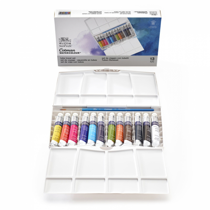 Cotman Tube Water Colour Painting box Plus 12x8m in the group Art Supplies / Artist colours / Watercolour Paint at Pen Store (108804)