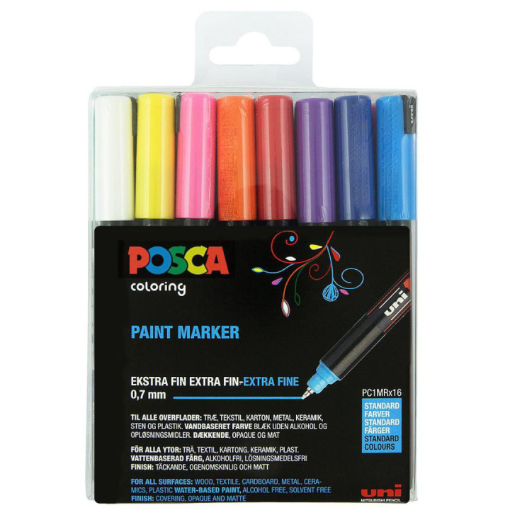 Posca PC-1MR Standard Colours Set of 16 in the group Pens / Artist Pens / Illustration Markers at Pen Store (110424)