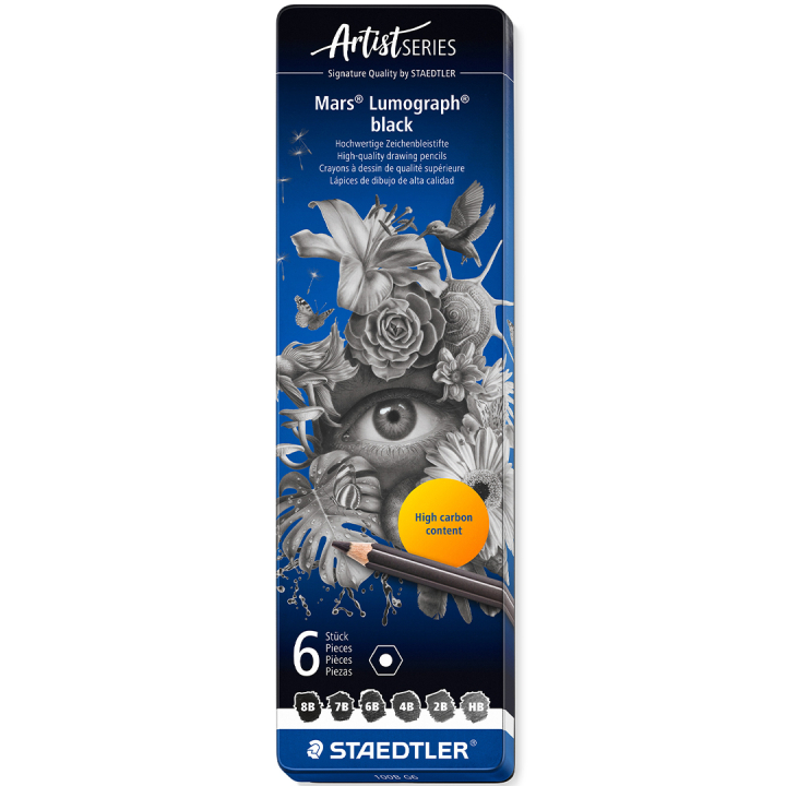 Mars Lumograph Black 6-set in the group Art Supplies / Crayons & Graphite / Graphite & Pencils at Pen Store (110877)