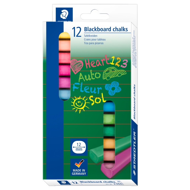 Coloured Blackboard chalks 12-pack in the group Kids / Kids' Pens / Crayons for Kids at Pen Store (111016)