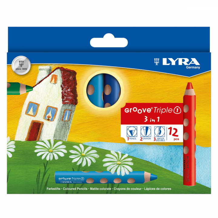 Groove TripleOne 12-pack in the group Kids / Kids' Pens / Colouring Pencils for Kids at Pen Store (125954)