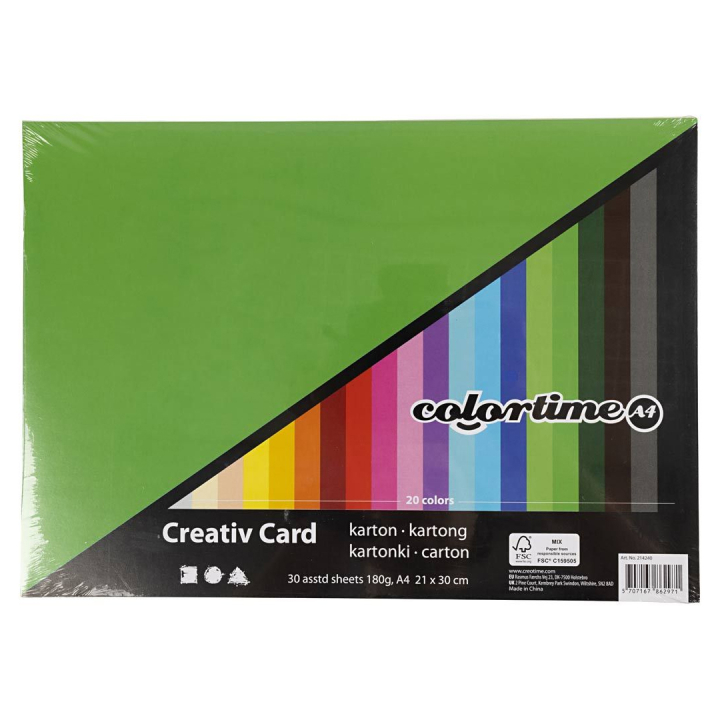 Coloured paper basic A4 180 g in the group Kids / Fun and learning / Paper & Drawing Pad for Kids / Coloured paper for children at Pen Store (126470)