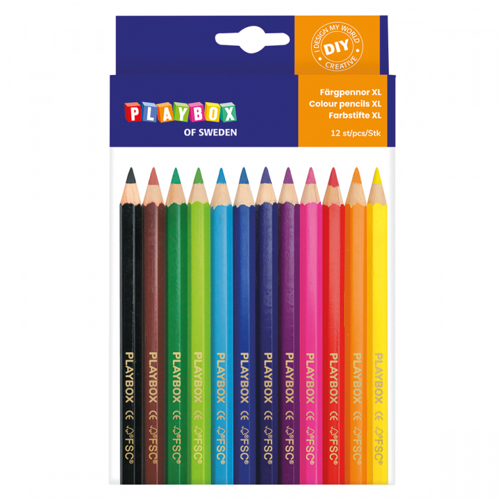 Colouring pencils XL 12-set in the group Pens / Artist Pens / Coloured Pencils at Pen Store (126821)