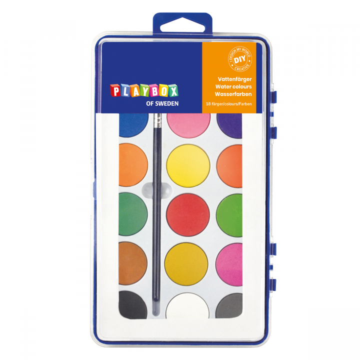Watercolour paint 18-set in the group Kids / Kids' Paint & Crafts / Kids' Watercolour Paint at Pen Store (126830)