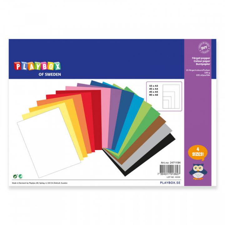 Coloured paper 195 pcs in the group Paper & Pads / Artist Pads & Paper / Coloured Papers at Pen Store (126834)