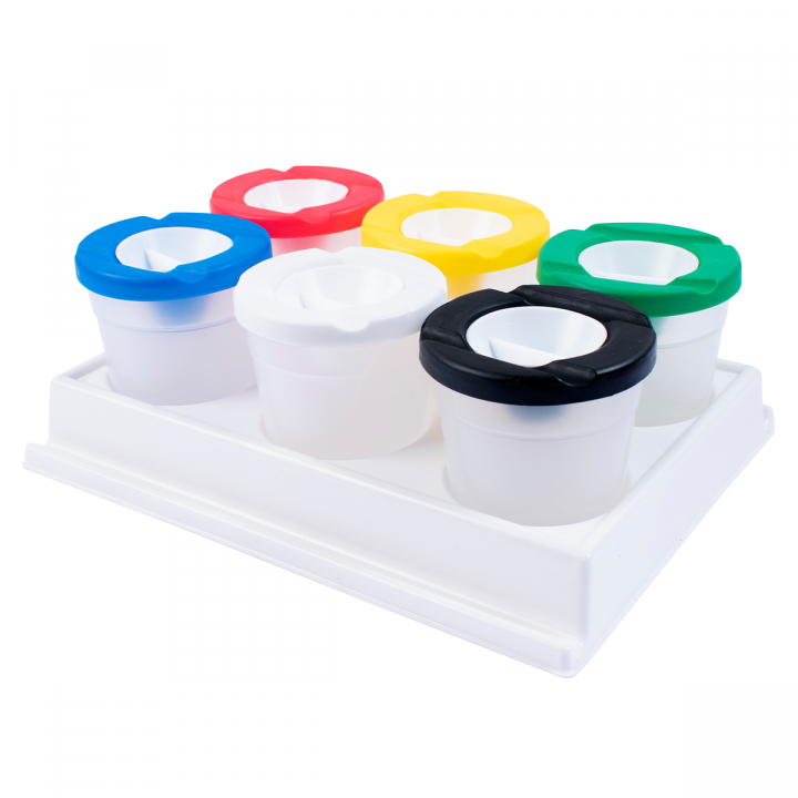 Paint cups in holder 6 pcs in the group Kids / Kids' Paint & Crafts / Kids' Watercolour Paint at Pen Store (126857)