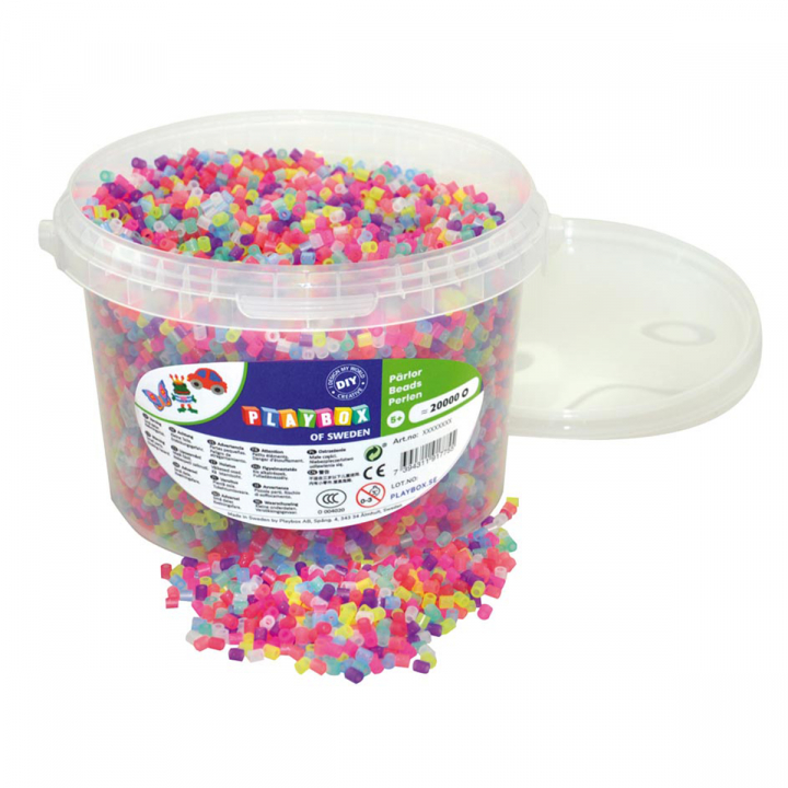 Ironing Beads glitter mix 20 000 pcs in bucket in the group Kids / Fun and learning / Beads and pegboards at Pen Store (126875)