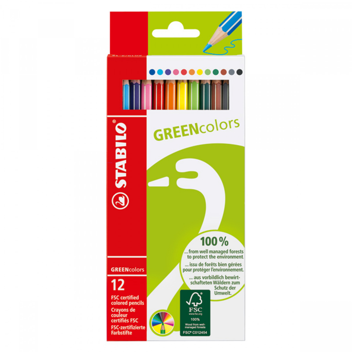 GreenColors Coloring pencils 12 pcs in the group Pens / Artist Pens / Coloured Pencils at Pen Store (127802)