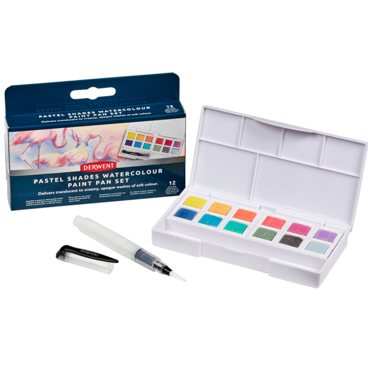 Pastel Shades Paint Pan Set 12 half pans in the group Art Supplies / Artist colours / Watercolour Paint at Pen Store (128195)