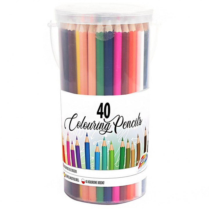 40 Coloured Pencils In Bucket in the group Kids / Kids' Pens / Colouring Pencils for Kids at Pen Store (128507)