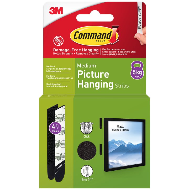 Command Hanging Strips Medium Black in the group Hobby & Creativity / Organize / Frames / Picture hanging at Pen Store (128608)