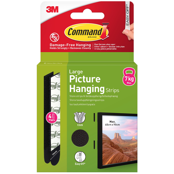 Command Hanging Strips Large Black in the group Hobby & Creativity / Organize / Frames / Picture hanging at Pen Store (128609)