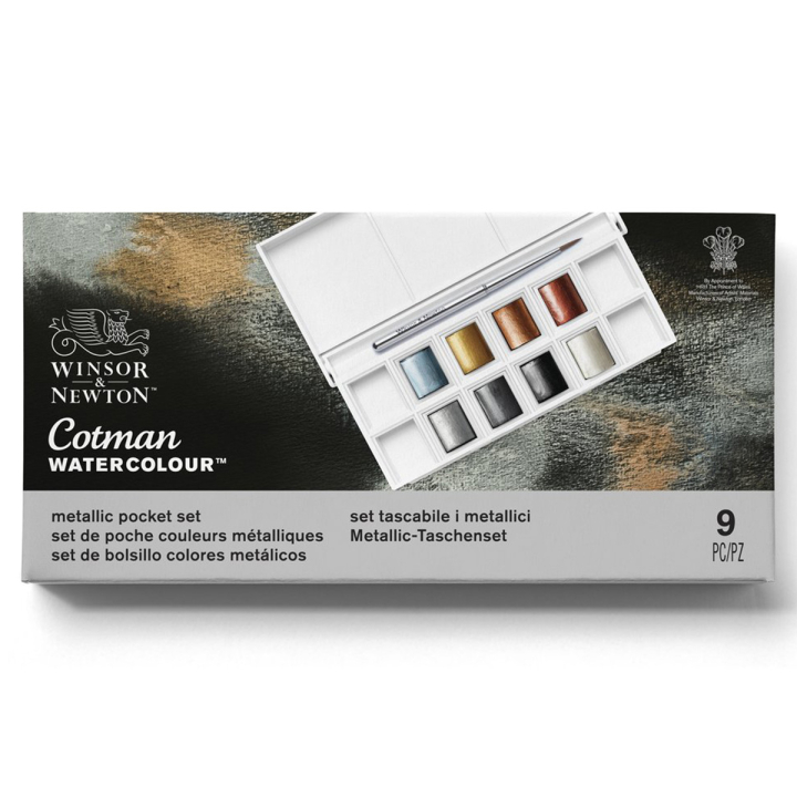 Cotman Water Colour Metallic Set 8 ½ - Half Pans in the group Art Supplies / Artist colours / Watercolour Paint at Pen Store (129129)