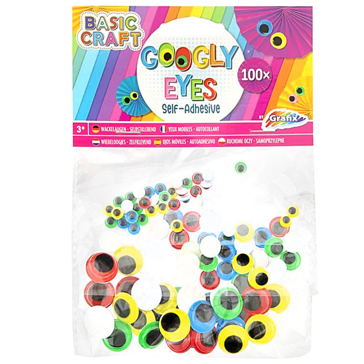 Googly Eyes Colour 100-pack Self-adhesive in the group Kids / Fun and learning / Craft Supplies for Kids / Decorations and Accessories at Pen Store (129322)