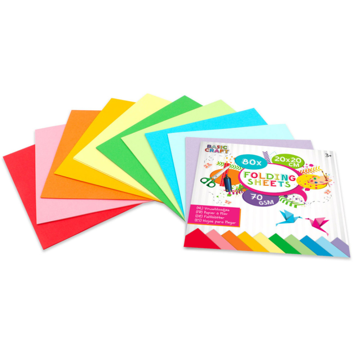 Folding sheets 20cm 80-pack in the group Kids / Fun and learning / Paper & Drawing Pad for Kids / Origami pape at Pen Store (129384)