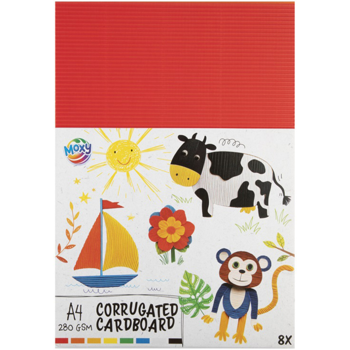 Coloured corrugated Cardboard A4 8-pack in the group Kids / Fun and learning / Paper & Drawing Pad for Kids / Coloured paper for children at Pen Store (129389)