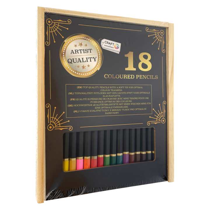 Colouring pencils 18-set Wooden box in the group Pens / Artist Pens / Coloured Pencils at Pen Store (129391)