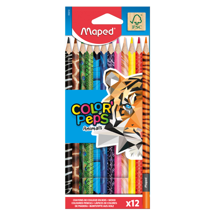 Colouring Pencils Colour Peps Animal Pack of 12 in the group Kids / Kids' Pens / Colouring Pencils for Kids at Pen Store (129647)
