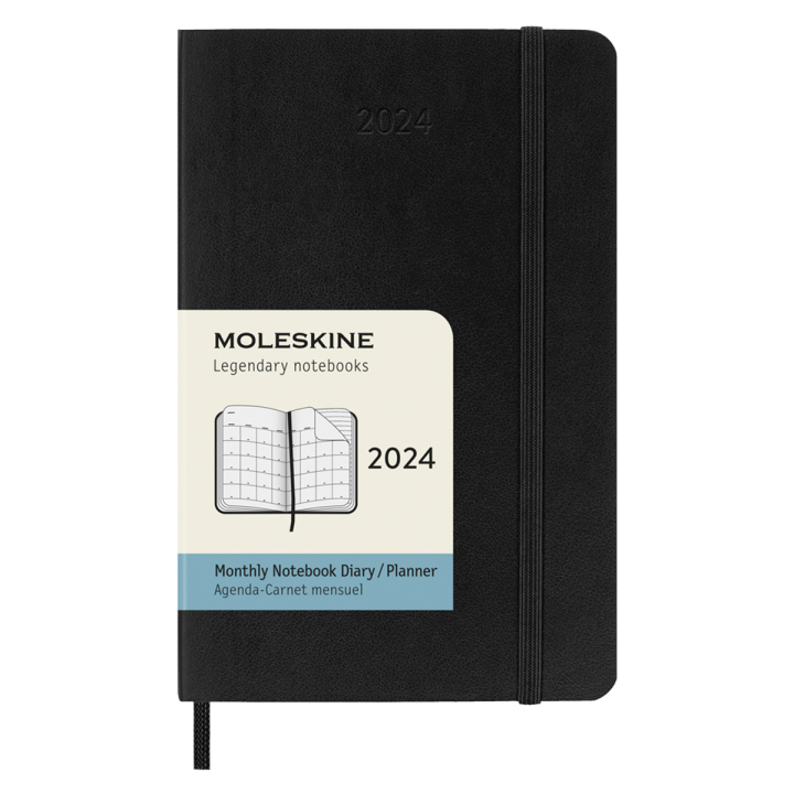 12M Monthly Calendar Softcover Pocket Black in the group Paper & Pads / Planners / 12-Month Planners at Pen Store (130190)