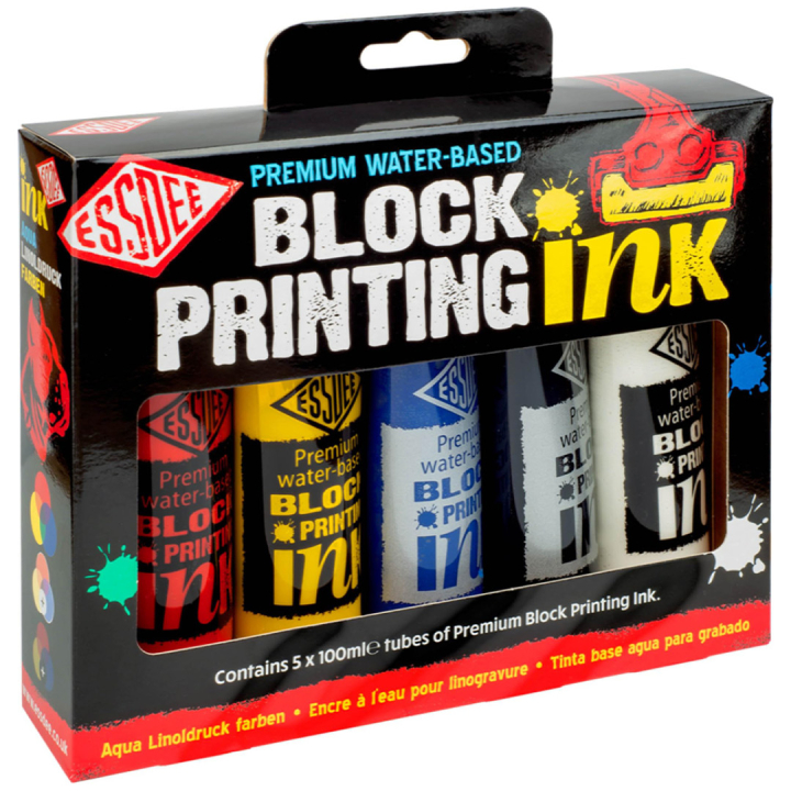 Basic Bloc Printing Basic 100 ml x 5 in the group Hobby & Creativity / Techniques / Linoleum prints at Pen Store (130575)