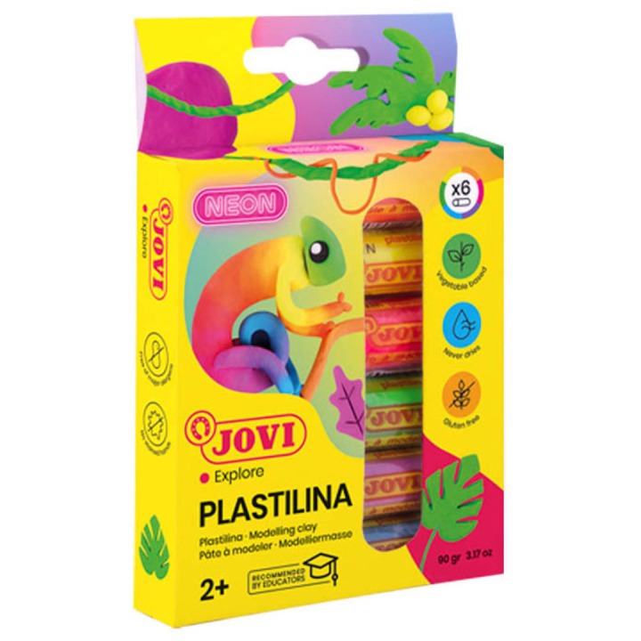 Plastilina Modelling Clay set of 6 Neon 15 g in the group Kids / Kids' Paint & Crafts / Modelling Clay for Kids / Plasticine at Pen Store (130618)