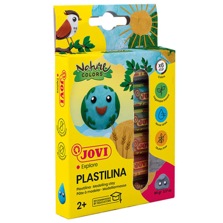 Plastilina Modelling Clay set of 6 Nature 15 g in the group Kids / Kids' Paint & Crafts / Modelling Clay for Kids / Plasticine at Pen Store (130620)