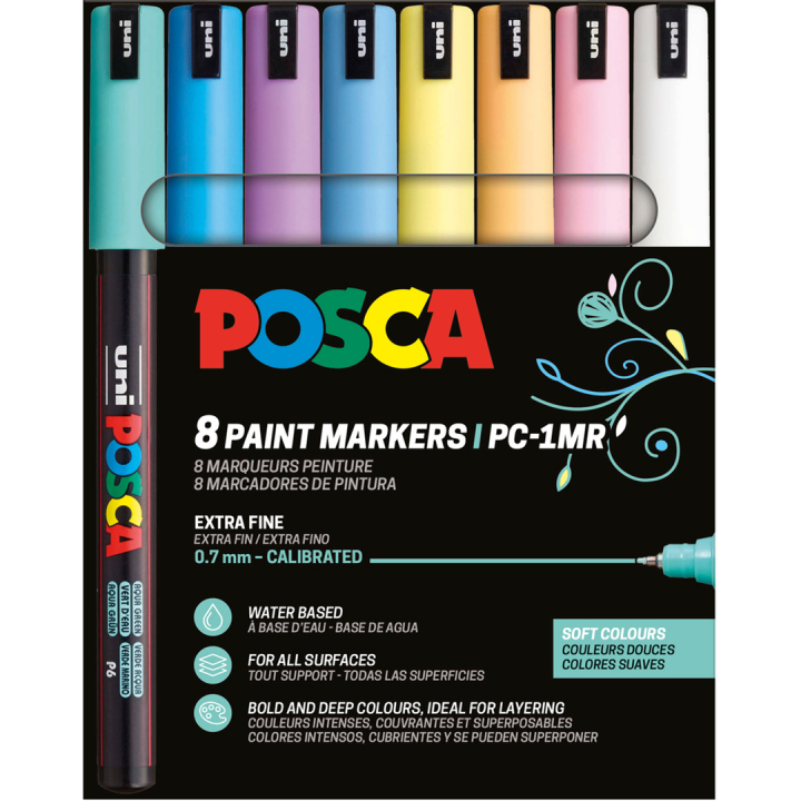 PC-1MR Soft Colours Set of 8 in the group Pens / Artist Pens / Acrylic Markers at Pen Store (130696)