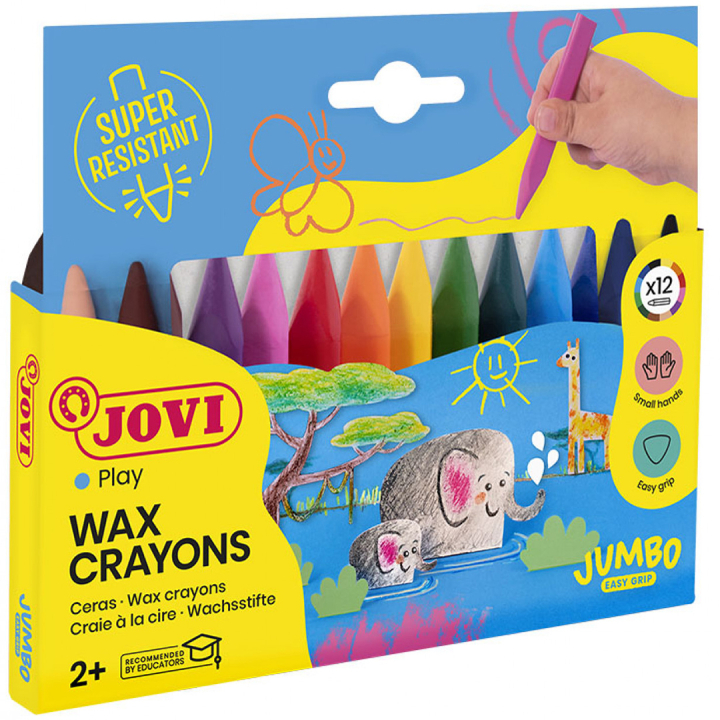 Wax Crayons Jumbo Easy Grip Set of 12 (2 years+) in the group Kids / Kids' Pens / Crayons for Kids at Pen Store (131117)