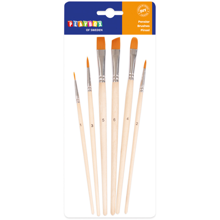 Brush set 6-pack in the group Kids / Kids' Paint & Crafts / Paint Brushes for Kids at Pen Store (131292)