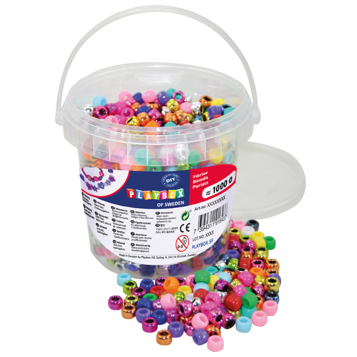 Pony Beads Mix 1000 stk in the group Kids / Fun and learning / Jewelry making for children at Pen Store (131296)