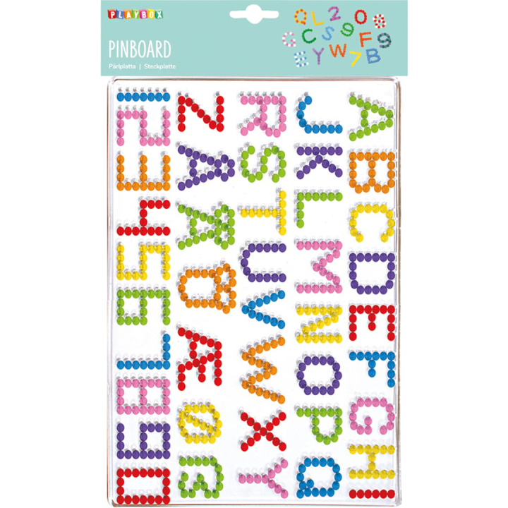 Pinboards letters & numbers in the group Kids / Fun and learning / Tube beads and pegboards / Pegboard at Pen Store (131301)