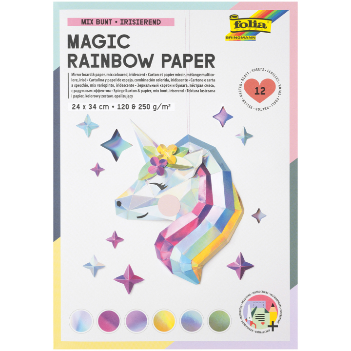 Mirror board & paper Magic Rainbow  12 Sheet in the group Kids / Fun and learning / Paper & Drawing Pad for Kids at Pen Store (131533)
