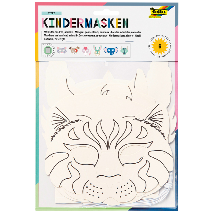 Children's Masks Animals 6-pack in the group Kids / Holidays / season for kids / Children's Party at Pen Store (131574)