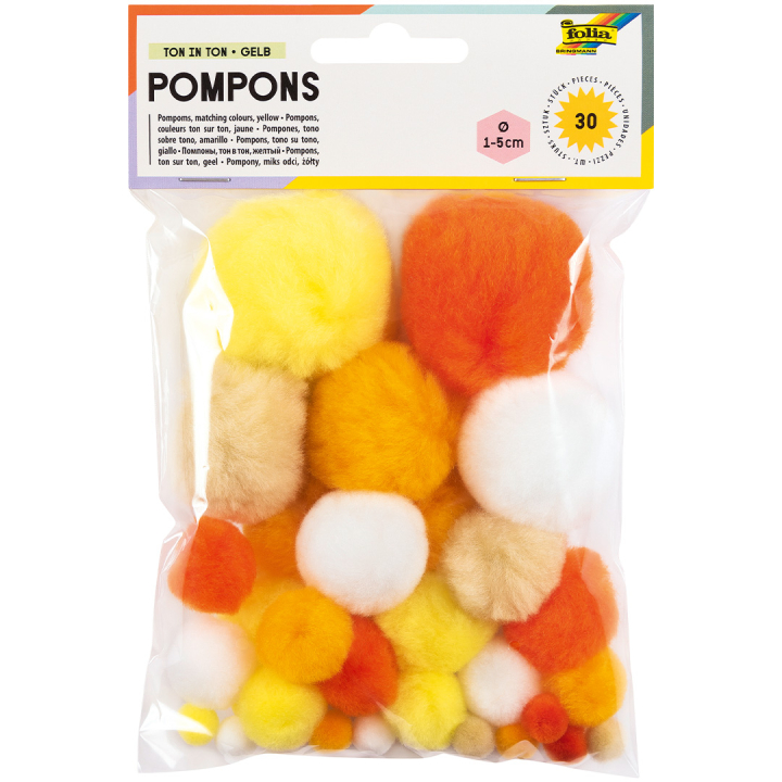 Pompons Yellow 30-pack in the group Kids / Fun and learning / Craft Supplies for Kids / Felt balls and pompoms at Pen Store (131632)