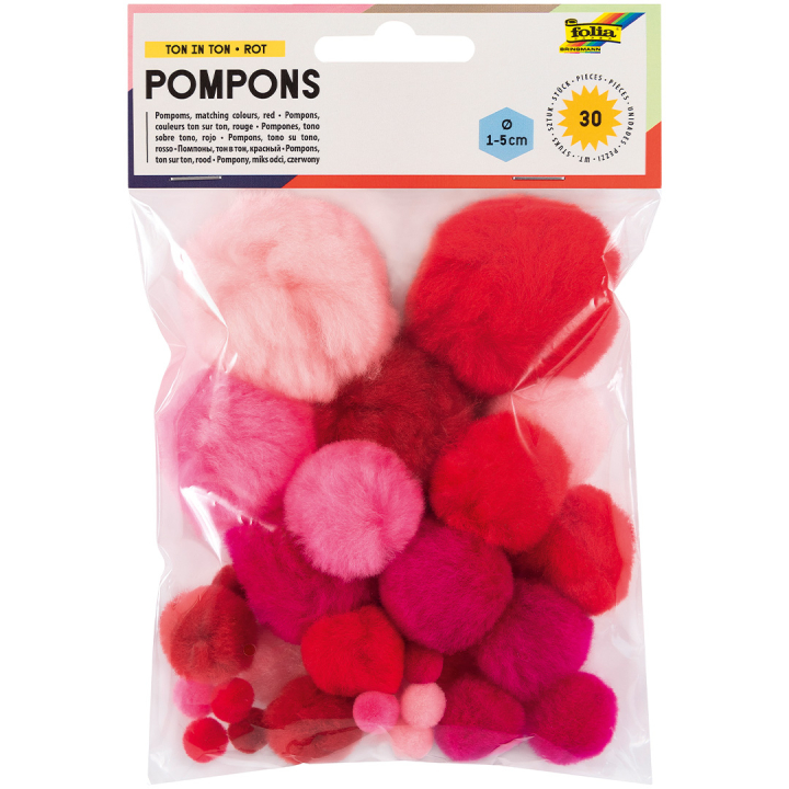 Pompons Red 30-pack in the group Hobby & Creativity / Create / Crafts & DIY at Pen Store (131633)