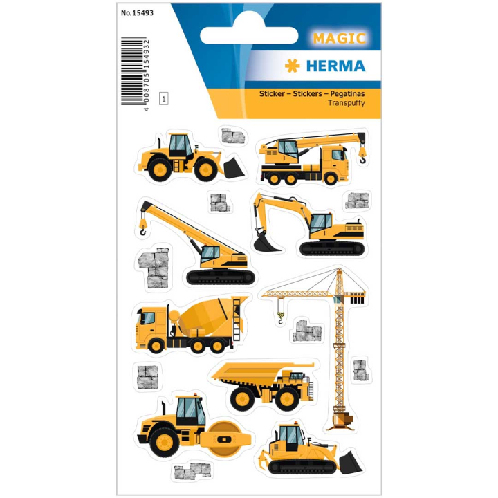 Stickers Construction vehicles 1 sheet in the group Kids / Fun and learning / Stickers at Pen Store (131884)