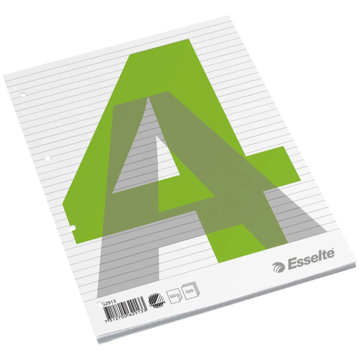 Glue-bound Notepad A4 60gsm 100 sheets Ruled EU punching in the group Paper & Pads / Note & Memo / Writing & Memo Pads at Pen Store (132292)