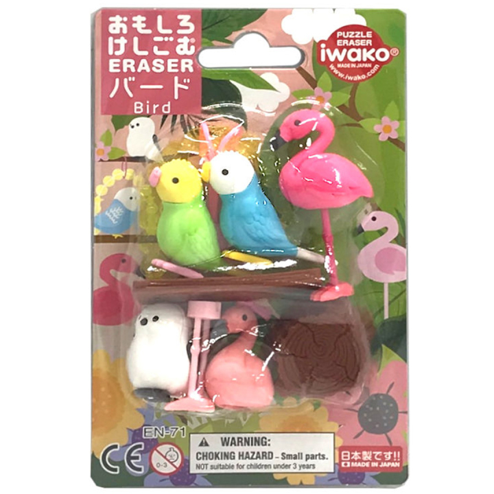 Puzzle Eraser Set Birds in the group Pens / Pen Accessories / Erasers at Pen Store (132479)