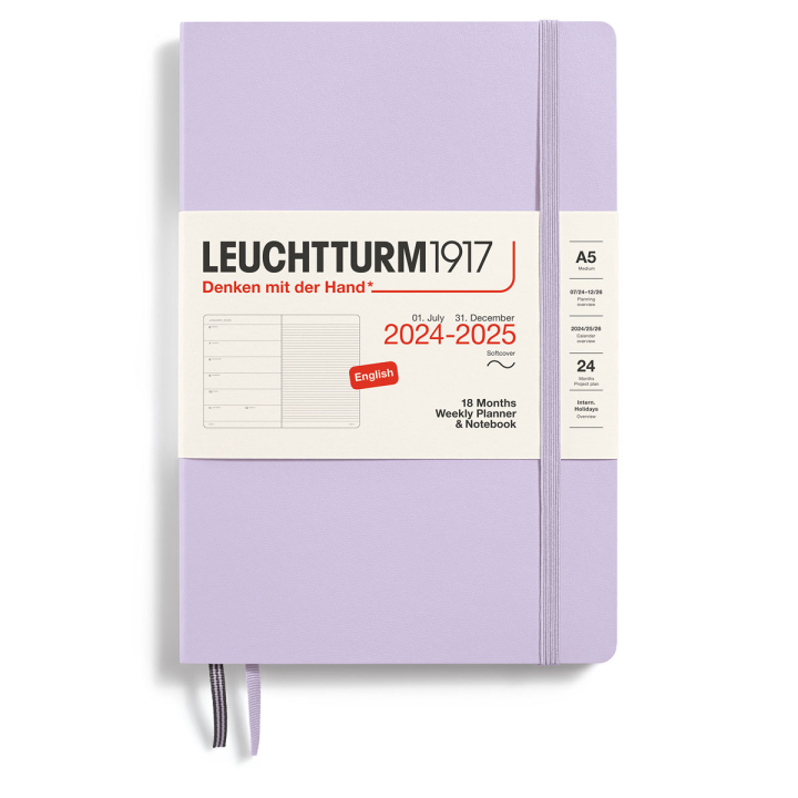 Diary 18M Weekly Planner & Notebook Soft Cover A5 Lilac in the group Paper & Pads / Planners / 18-Month Planners at Pen Store (132571)