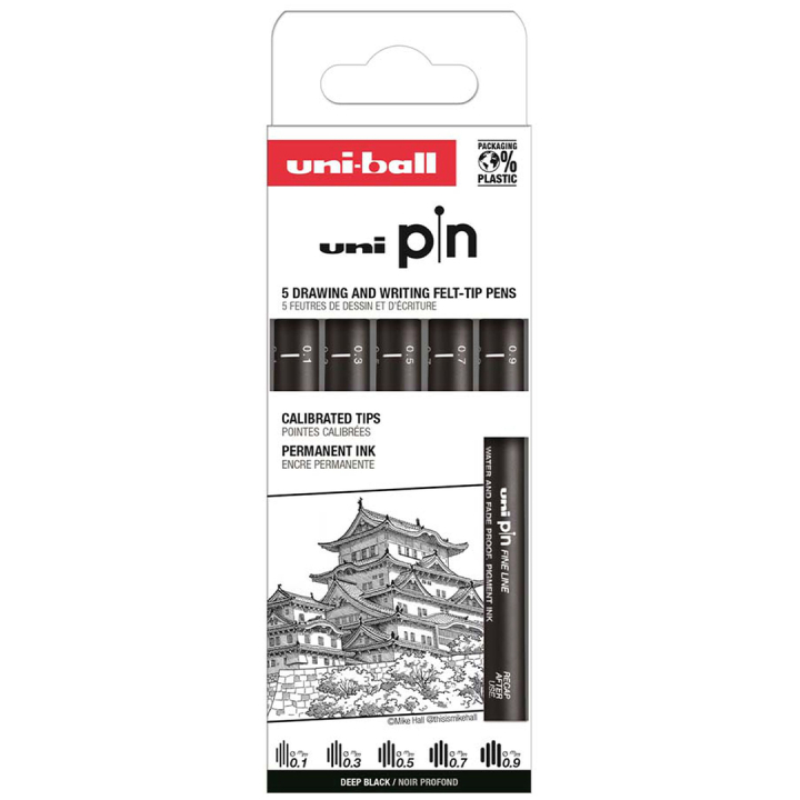 Pin Fineliner 5-set Classic 1 in the group Pens / Writing / Fineliners at Pen Store (132725)